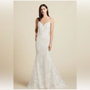 Sparkly Lace White Wedding Dress Size 14